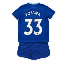 Chelsea Wesley Fofana #33 Hjemmedraktsett Barn 2022-23 Kortermet (+ korte bukser)